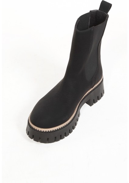 Kadın Siyah Çekmeli Lastikli Bot 69550 fiyatları