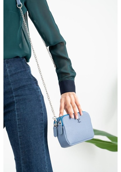 Sera Mavi Kadın Omuz ve Çapraz Çantası 12X22 Ebatı