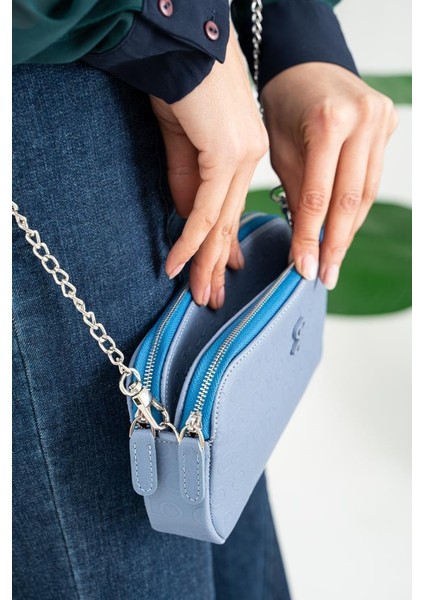 Sera Mavi Kadın Omuz ve Çapraz Çantası 12X22 Ebatı modelleri