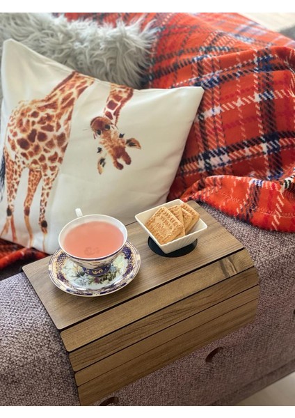 Ahşap Koltuk Tepsisi, Yan Sehpa, Koltuk Kenarı, Katlanabilir Portatif Amerikan Servisi Ys-2