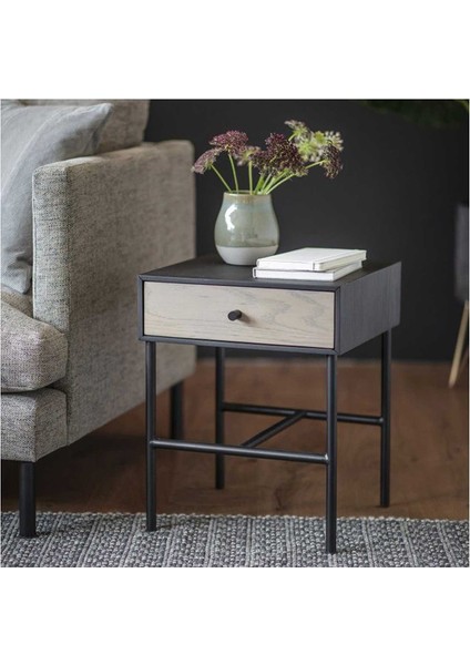 Tia Siyah Metal&ahşap Yan Sehpa - Açık Kahve fiyatları