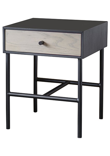 Tia Siyah Metal&ahşap Yan Sehpa - Açık Kahve fırsatları