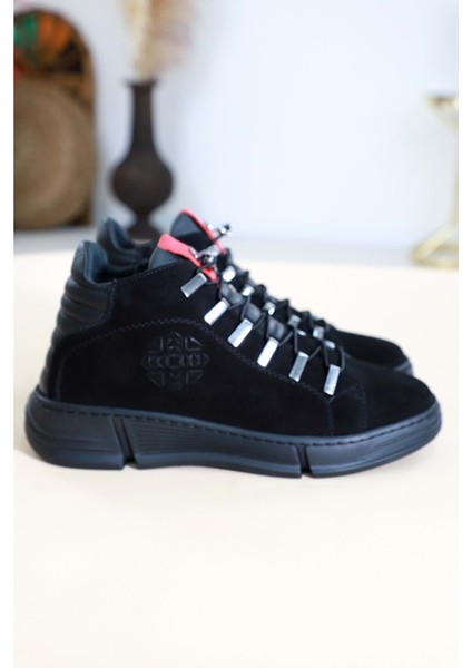 1348 Anatomik Tabanlı Deri Fermuarlı Erkek Spor Bot - NKT01348-SIYAH Nubuk-42 fırsatları