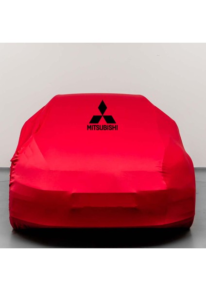 Mitsubishi Lancer 5 Hatchback Kırmızı Otomobil Kumaş Logolu Penye Oto Örtüsü