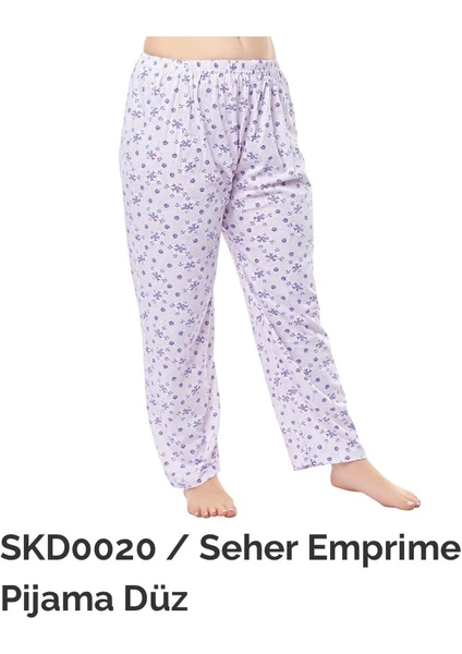 Seher Yıldızı Desenli Kadın Uzun Anne Pijama Altı 020