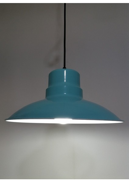 Retro,rustik,modern Turkuaz Içi Beyaz Mutfak,oda,cafe Için Metal Sarkıt Avize ÇAP:30CM fiyatları