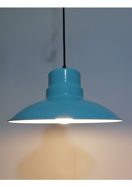 Retro,rustik,modern Turkuaz Içi Beyaz Mutfak,oda,cafe Için Metal Sarkıt Avize ÇAP:30CM modelleri