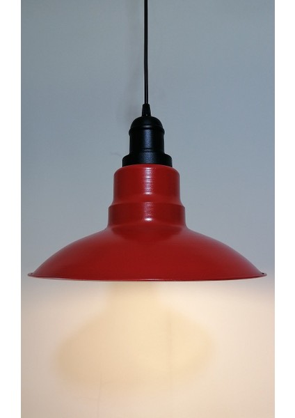 1retro,rustik,modern Kırmızı Içi Beyaz Mutafa,oda,cafe Için Metal Sarkıt Avize ÇAP:30CM fiyatları