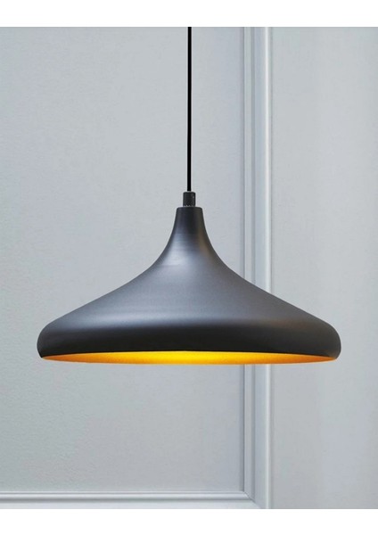 Mylights Metal Siyah Içi Altın Modern Spor Avize 35 cm En