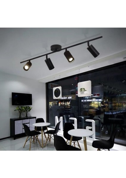 Mylights LED Spot LED Avize Siyah 4lü Avize Günışığı LED Ampullü