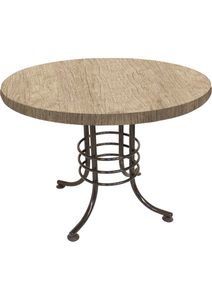 Buket Mega Laminat Yuvarlak Mutfak Masası Q110 - Rustic Light Oak