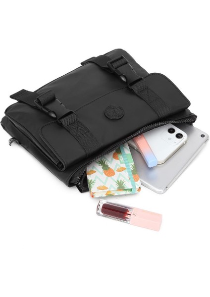 Gumi Kumaş Çapraz Askılı Postacı Çantası BC 8657 - Siyah modelleri