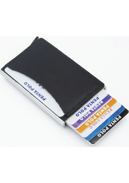 Hakiki Deri Mekanizmalı Akıllı Kartlık Cüzdan