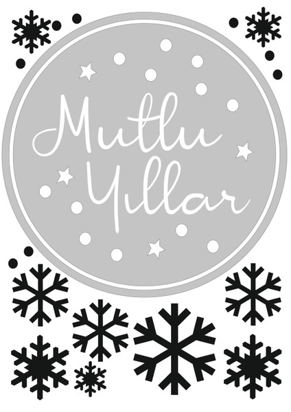 Yılbaşı Temalı Cam ve Duvar Sticker(Etiket) Süsü