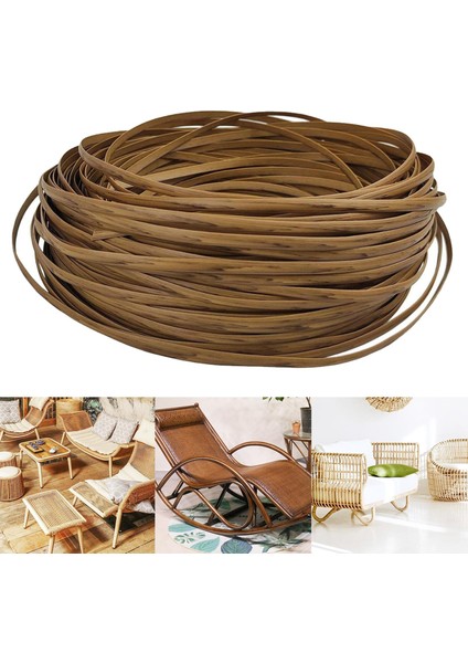 32M105FT Sandalye Onarım Rattan 8mm Hasır Onarım Açık Bahçe Pe Bahçe Açık Ahşap Tahıl (Yurt Dışından)