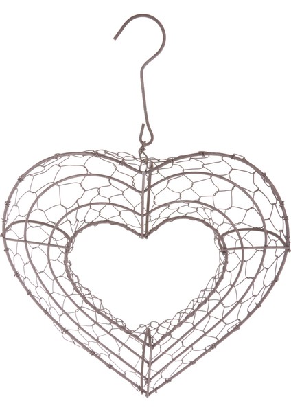 2 Rustik Demir Tel Kalp ve Yuvarlak Sulu Pot Demir Asma Ekici Bitki (Yurt Dışından) modelleri