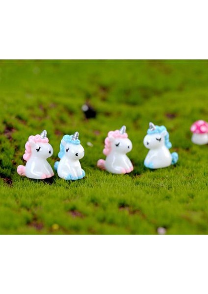 20SET Güzel Minyatür Tek Boynuzlu At Peri Bahçe Diy Bebek Evi Mavi 1.9x2.3cm (Yurt Dışından)