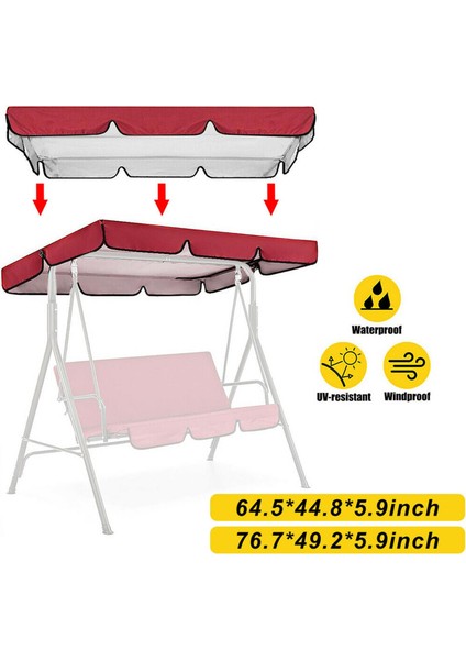 2 Swing Üst Tente Açık Bahçe Salıncak Sandalye Üst Kapak (Yurt Dışından)