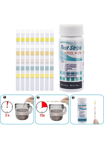 7 Yollu Havuz Test Şeritleri Ph Test Su Kalitesi Test Şeritleri Yüzme Havuzları Için 100 (Yurt Dışından) indirimleri