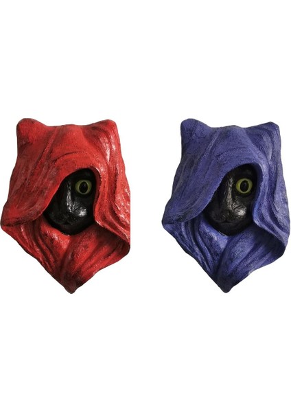 2 Gizemli Şapka Kedi Figürin Heykeli Çim Mor Kırmızı Için Yaratıcı (Yurt Dışından)