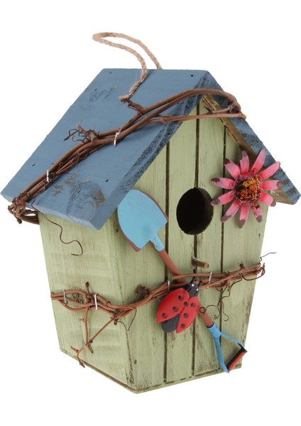 2 x Rustik Ülke Tarzı Ahşap Dekoratif Kuş Evi Asılı Kuş Evi (Yurt Dışından) fiyatları