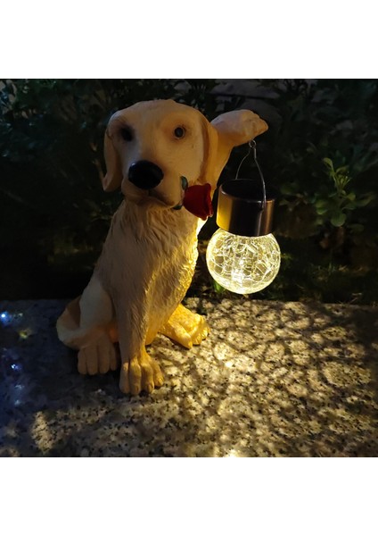 Güneş Lambası Köpek Heykel LED Hediye Sanat Yol Lambası Iç Mekan Arka Bahçe Veranda Çok Molor (Yurt Dışından) fırsatları