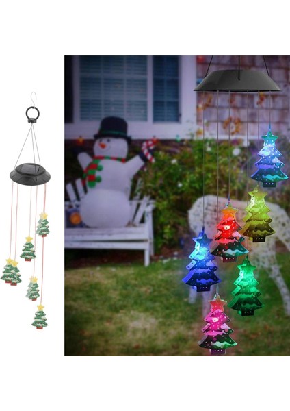 Güneş Rüzgar Çanları Bahçe LED Lamba Asılı Açık Ev Tatil Bahçesi Dekorasyon Noel Ağacı (Yurt Dışından)