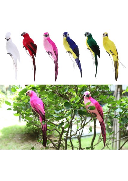 Doğa Için 2x Sadece Yeşil Parrot Masaüstü Süs Yapay Tüylü Kuş (Yurt Dışından) modelleri