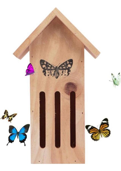Kelebekler Için Ahşap Kelebek Ev Su Geçirmez Cennet (Yurt Dışından)