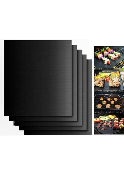 5 x Barbekü Paspasları Kolay Yeniden Kullanılabilir Barbekü Izgara Mat Bake Yapışmaz Izgara Mats Seti (Yurt Dışından) fiyatları