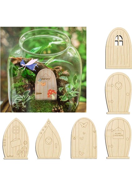 6 Ahşap Peri Bahçe Kapıları Diy Kiti Dekor Ev Kapalı Ağaç Süslemesi (Yurt Dışından) indirimleri