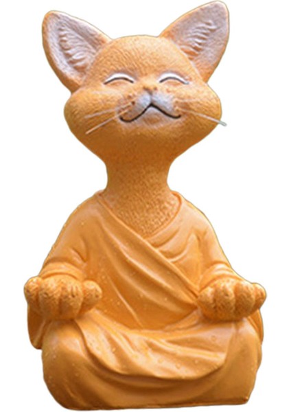 Meditasyon Kedi Heykeli - Veranda Bahçe Veya Çim Için Kapalıdış Mekan Heykeli (Yurt Dışından)