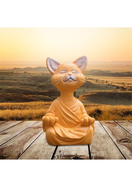 Meditasyon Kedi Heykeli - Veranda Bahçe Veya Çim Için Kapalıdış Mekan Heykeli (Yurt Dışından) indirimleri
