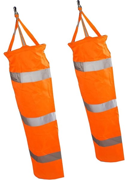 2x Havaalanı Rüzgar Rüzgar Konisi 60CM Dış Rüzgar Çorbası W Yansıtıcı Kemerler A+B (Yurt Dışından)