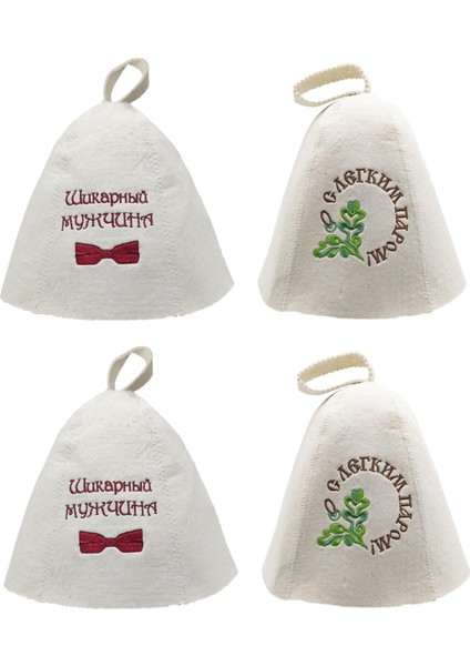 4 Işlemeli Şapka Unisex Yumuşak Yün Keçe Başı (Yurt Dışından)