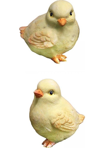 2 Bahçe Heykelleri Civciv Heykel Açık Kapalı Masaüstü Dekor Için Güzel (Yurt Dışından)