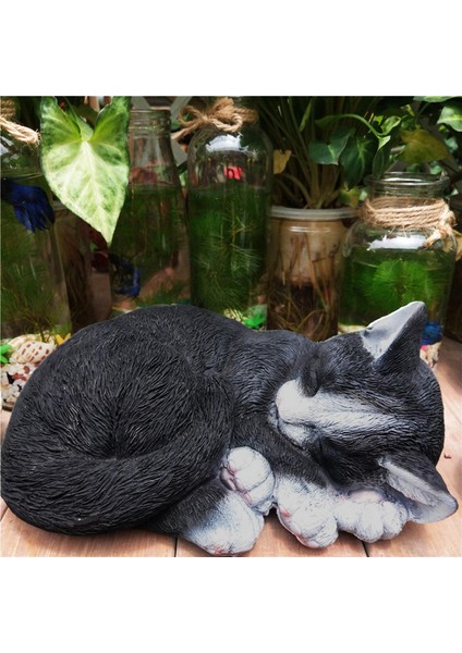 Güzel Minyatür Uyuyan Kedi Heykel Süsleri Bahçe Ev Dekoru Için Heykelcik (Yurt Dışından) fırsatları