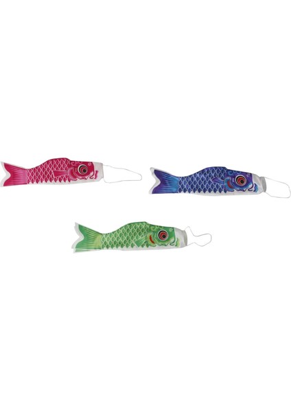 3x Bayrak Sazan Bahçe Dekorasyonları Pembe Mavi Yeşil 55CM (Yurt Dışından)