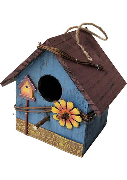 2x Ahşap Asma Kuş Evi Wçiçekler Açık Veranda Avlu Kuş Evleri (Yurt Dışından)