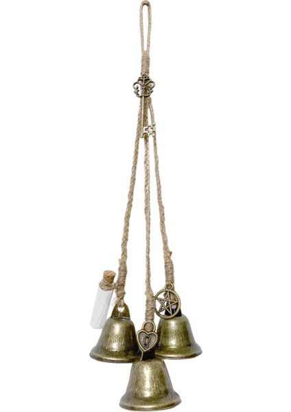 Retro Tarzı Cadı Windchime Rüzgar Çanları Duvar Asılı Sicim Kapı Topuzu Için Üç Çan (Yurt Dışından)