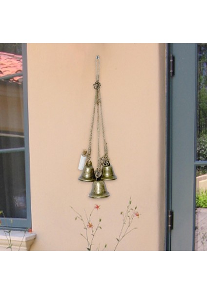 Retro Tarzı Cadı Windchime Rüzgar Çanları Duvar Asılı Sicim Kapı Topuzu Için Üç Çan (Yurt Dışından) indirimleri