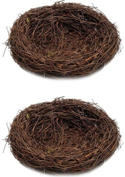 2x 8cm Minyatür Peri Bahçe Doğa Yuvası Vine Kanarya Twig Bird Nest Ev (Yurt Dışından)