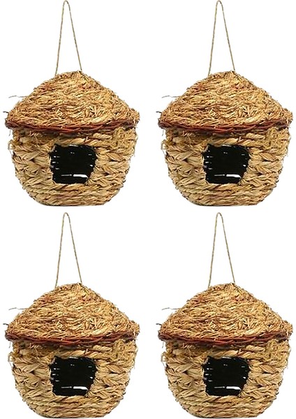 4x Kuş Yuvası Damızlık Kutusu Yabani Çim Dokuma Kanarya Finch Budgie House Küçük (Yurt Dışından)