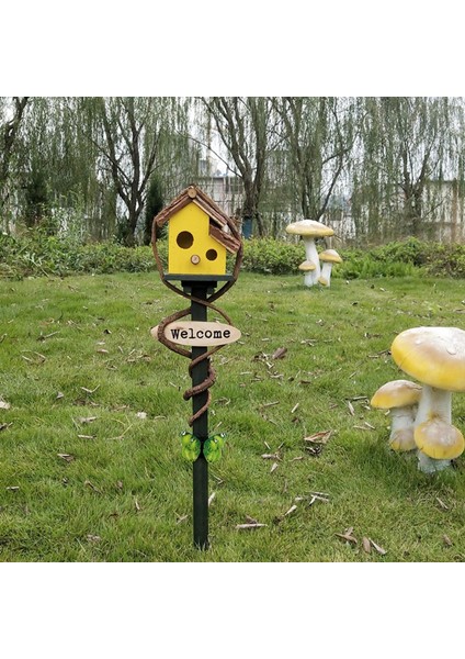 Bahçe Kuş Evi Stakes Çiftlik Evi Tarzı Elde Tahmin Edilmiş Açık Mekan Yellow (Yurt Dışından) fiyatları