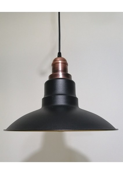 Retro,rustik,modern Bakır Duylu Siyah Içi Gold Mutfak,oda,cafe Metal Sarkıt Avize ÇAP:30CM
