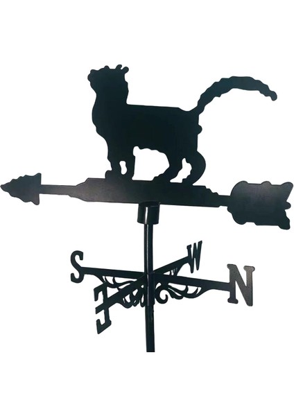 Weathervane Çatı Mounta Bahçe Yard Partisi Rüzgar Göstergesi Kit El Sanatları Rüzgar Kanat Kedi Şekli (Yurt Dışından)