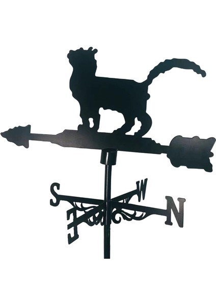 Weathervane Çatı Mounta Bahçe Yard Partisi Rüzgar Göstergesi Kit El Sanatları Rüzgar Kanat Kedi Şekli (Yurt Dışından) fiyatları