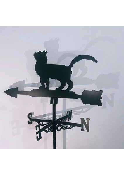 Weathervane Çatı Mounta Bahçe Yard Partisi Rüzgar Göstergesi Kit El Sanatları Rüzgar Kanat Kedi Şekli (Yurt Dışından) modelleri