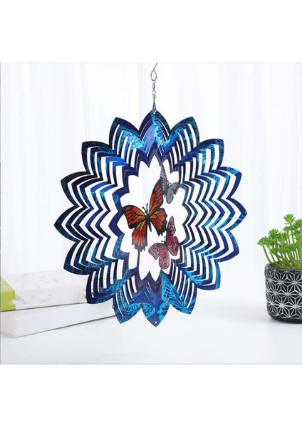 2x Paslanmaz Çelik 3D Rüzgar Spinner Içaçık Bahçe Balkon Süsleri (Yurt Dışından) modelleri