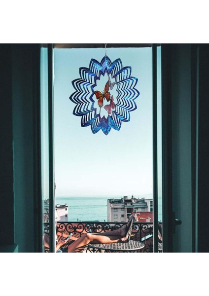 2x Paslanmaz Çelik 3D Rüzgar Spinner Içaçık Bahçe Balkon Süsleri (Yurt Dışından) fırsatları